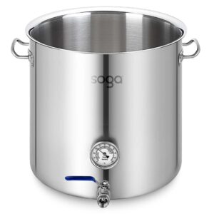 SOGA Stainless Steel 50L No Lid Brewery Pot With Beer Valve 40*40cm, Groceries & Liquor, Household, Home Brewing & Wine Making, Equipment, ,  - NZ DEPOT 1