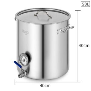 SOGA Stainless Steel Brewery Pot 50L With Beer Valve 40*40cm, Groceries & Liquor, Household, Home Brewing & Wine Making, Equipment, ,  - NZ DEPOT 2