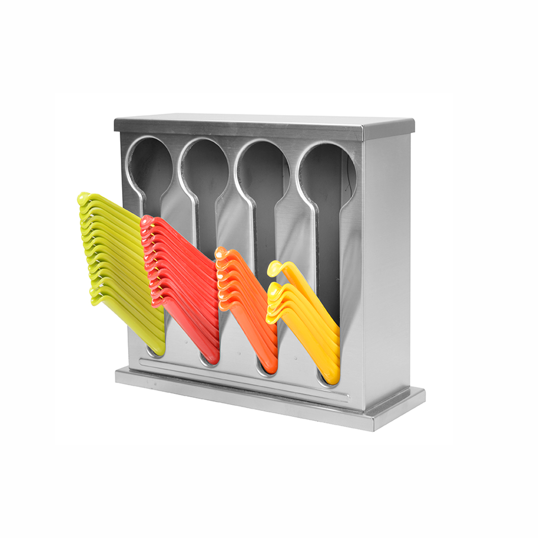 SOGA Stainless Steel Buffet Restaurant Spoon Utensil Holder Storage Rack 4 Holes, Home & Living, Kitchen & Dining, Tableware, Cutlery, ,  - NZ DEPOT 1