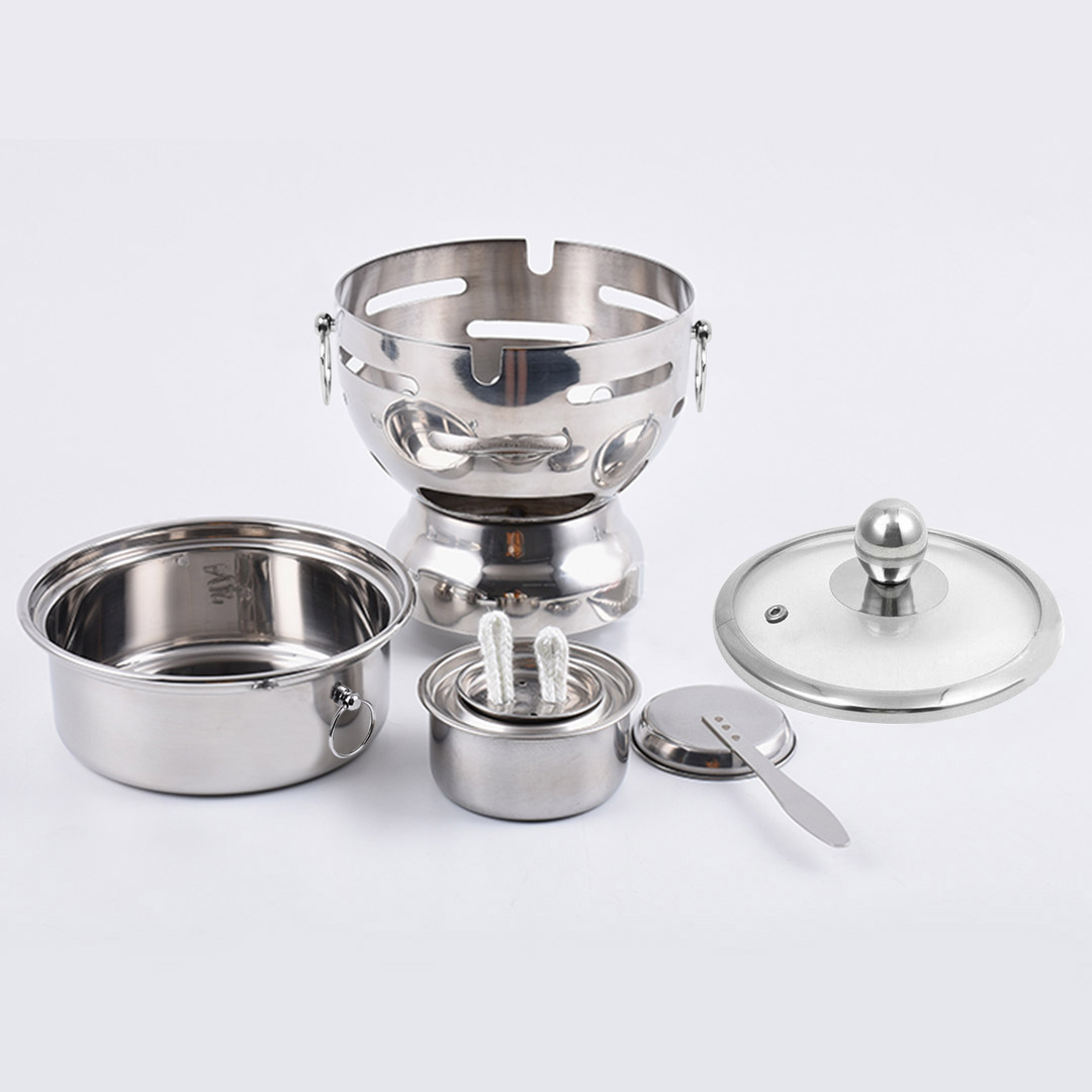 SOGA Stainless Steel Mini Asian Buffet Hot Pot Single Person Shabu Alcohol Stove Burner with Glass Lid, Business & Industrial, Food Service, Plate & Dish Warmers, , ,  - NZ DEPOT 9