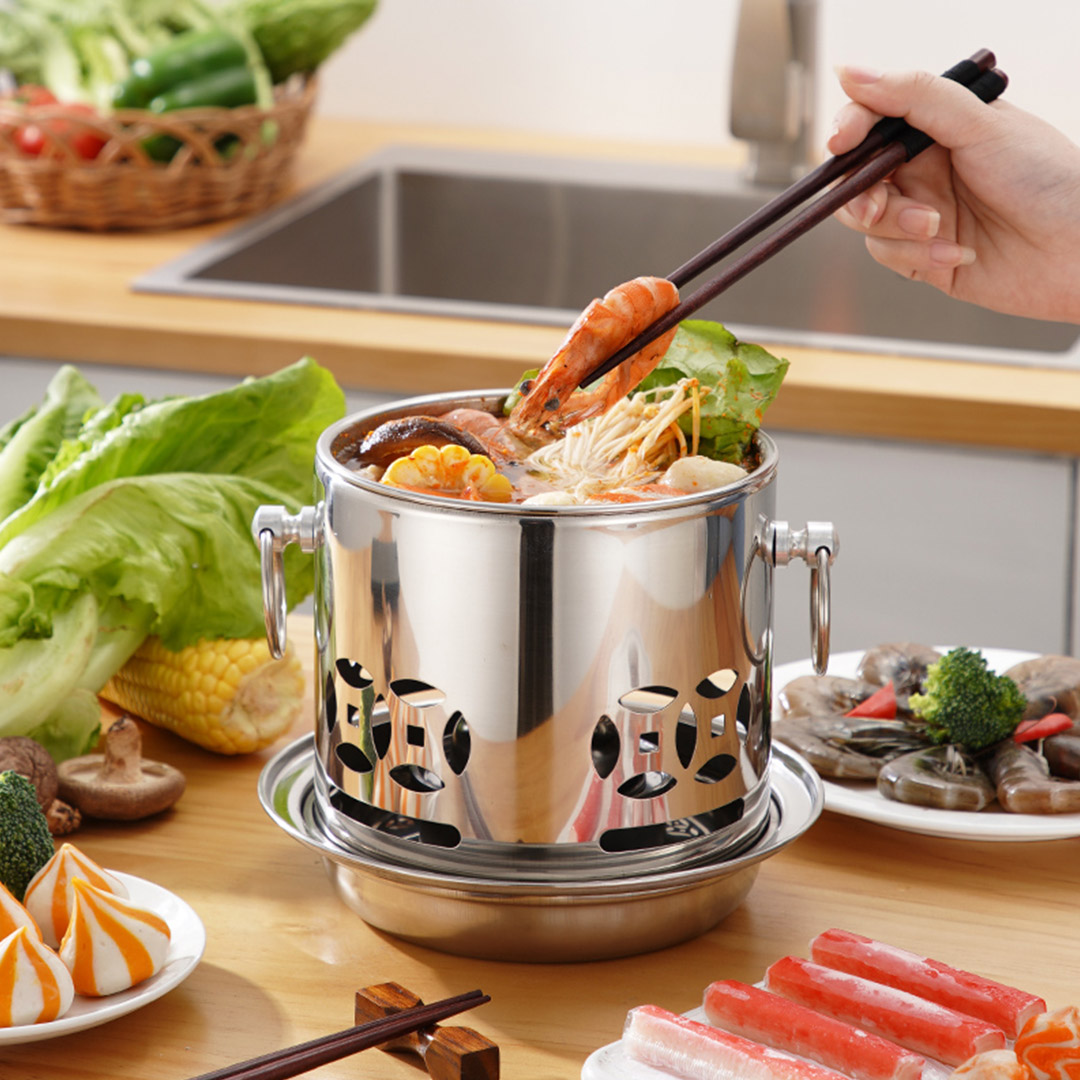 SOGA Stainless Steel Mini Asian Buffet Hot Pot Single Person Shabu Alcohol Stove Burner with Lid, Business & Industrial, Food Service, Plate & Dish Warmers, , ,  - NZ DEPOT 9