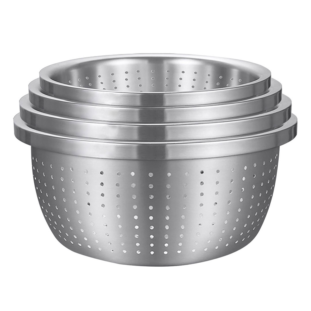 Soga Stainless Steel Nesting Basin Colander Perforated Kitchen Sink Washing Bowl Metal Basket Strainer Set Of 4, Home &Amp; Living, Kitchen &Amp; Dining, Bakeware, Mixing Bowls, ,  - Nz Depot 1