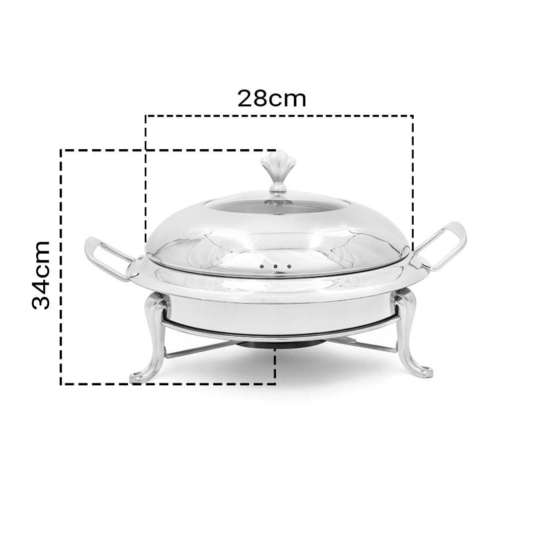 Soga Stainless Steel Round Buffet Chafing Dish Cater Food Warmer Chafer With Glass Top Lid, Business &Amp; Industrial, Food Service, Plate &Amp; Dish Warmers, , ,  - Nz Depot 2