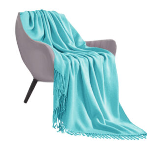 SOGA Teal Acrylic Knitted Throw Blanket Solid Fringed Warm Cozy Woven Cover Couch Bed Sofa Home Decor, Home, Bed Linen, Throws And Blankets, Blankets, ,  - NZ DEPOT 1