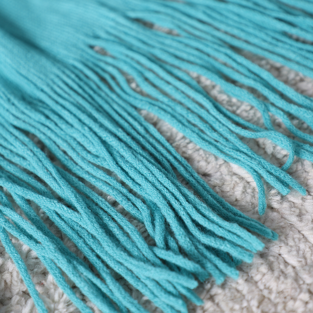 Soga Teal Acrylic Knitted Throw Blanket Solid Fringed Warm Cozy Woven Cover Couch Bed Sofa Home Decor, Home, Bed Linen, Throws And Blankets, Blankets, ,  - Nz Depot 7