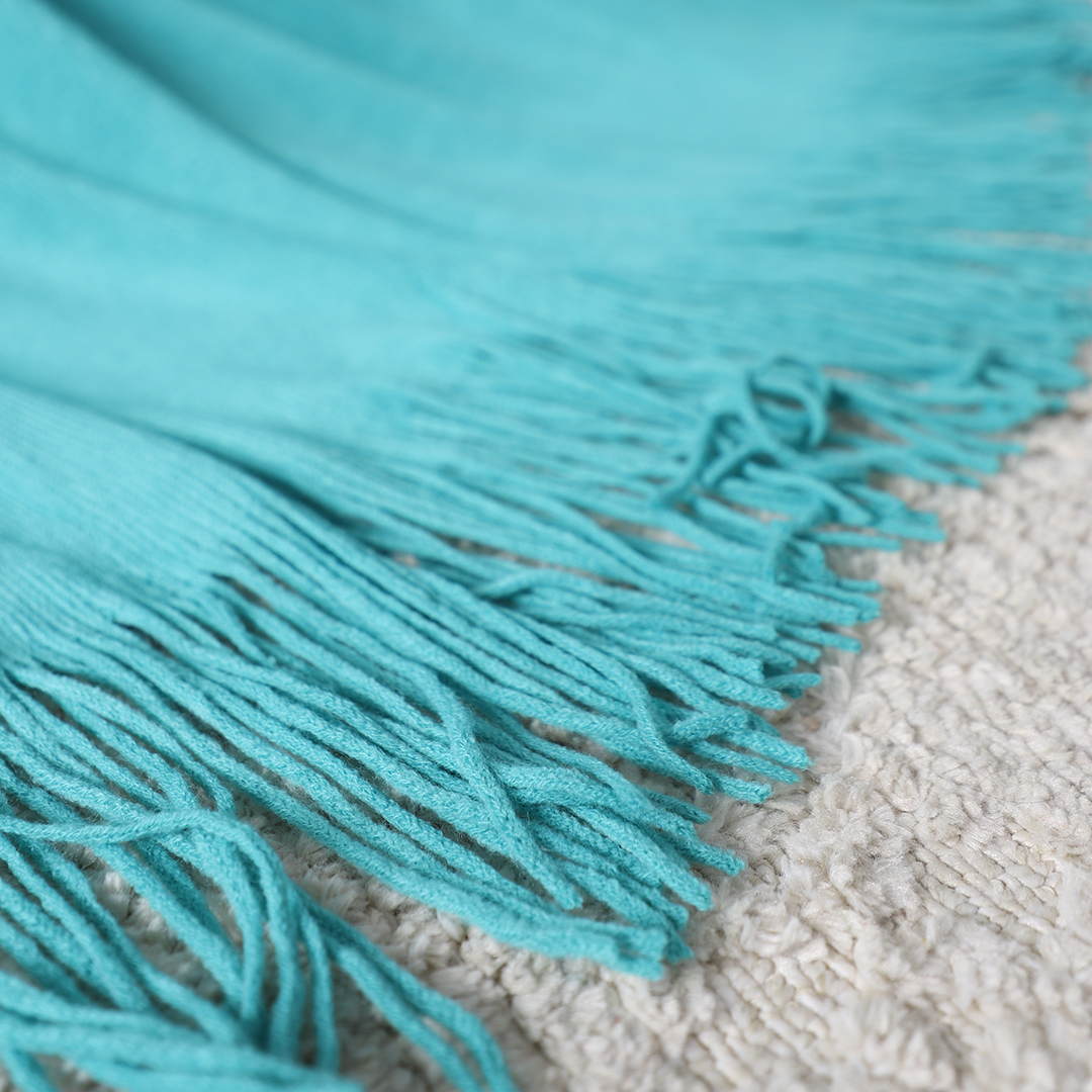 Soga Teal Acrylic Knitted Throw Blanket Solid Fringed Warm Cozy Woven Cover Couch Bed Sofa Home Decor, Home, Bed Linen, Throws And Blankets, Blankets, ,  - Nz Depot 8