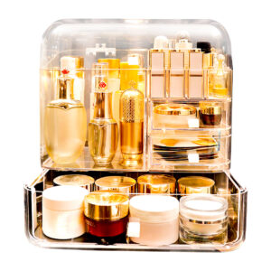 SOGA Transparent Cosmetic Storage Box Clear Makeup Skincare Holder with Lid Drawers Waterproof Dustproof Organiser, Home, Bathroom, Bathroom Accessories, Bathroom Storage, ,  - NZ DEPOT 1