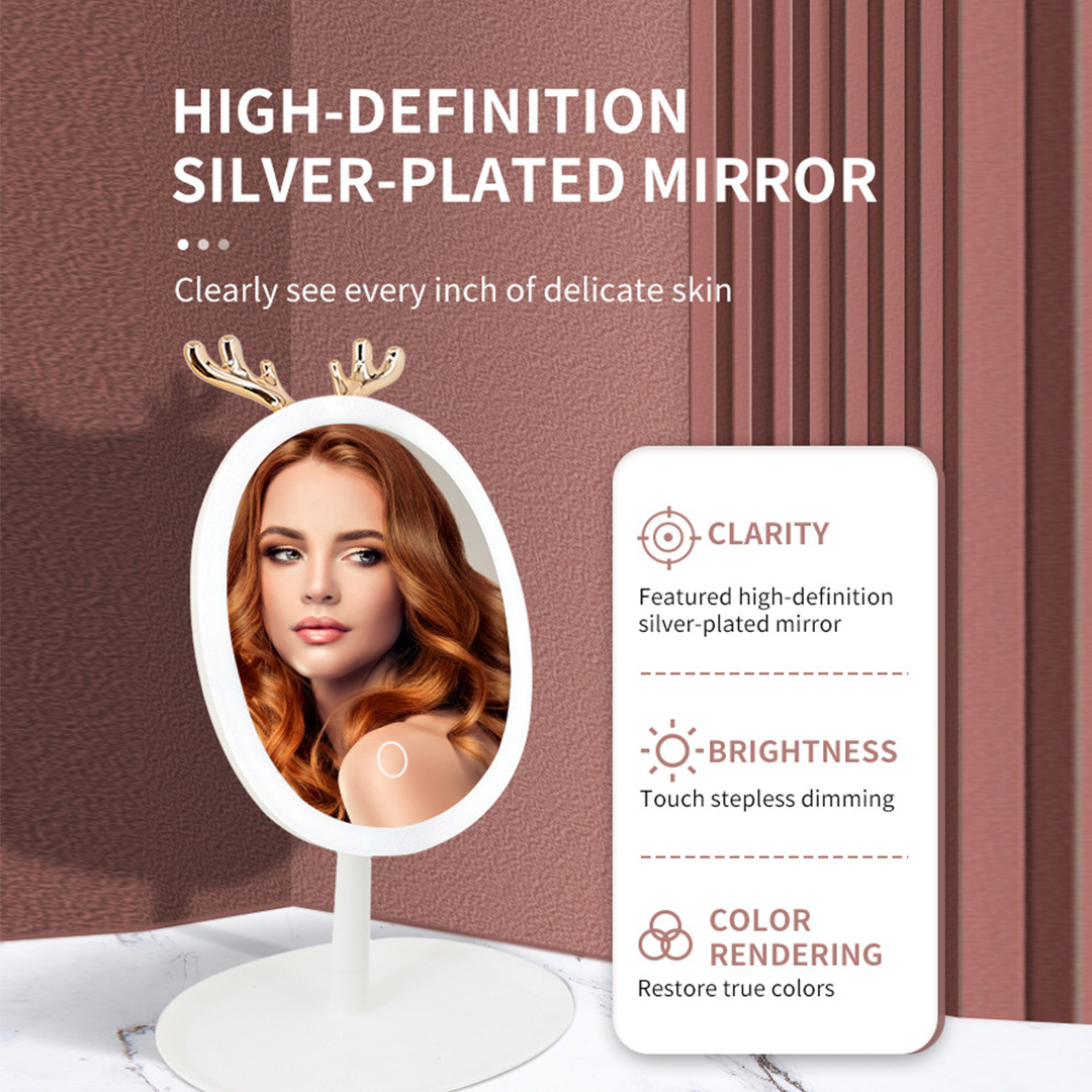 Soga White Cosmetic Jewelry Storage Organiser With Antler Led Light Mirror Tabletop Vanity Set, Home, Bathroom, Bathroom Accessories, Bathroom Storage, ,  - Nz Depot 5