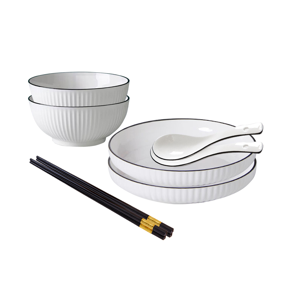 Soga White Japanese Style Ceramic Dinnerware Crockery Soup Bowl Plate Server Kitchen Home Decor Set Of 4, Kitchenware, Table Top, Dinnerware, Bowl, ,  - Nz Depot 1