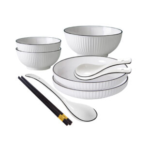 SOGA White Japanese Style Ceramic Dinnerware Crockery Soup Bowl Plate Server Kitchen Home Decor Set of 5, Kitchenware, Table Top, Dinnerware, Bowl, ,  - NZ DEPOT 1