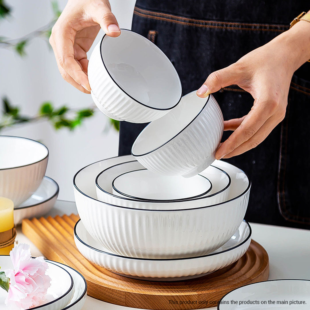 SOGA White Japanese Style Ceramic Dinnerware Crockery Soup Bowl Plate Server Kitchen Home Decor Set of 6, Kitchenware, Table Top, Dinnerware, Bowl, ,  - NZ DEPOT 6