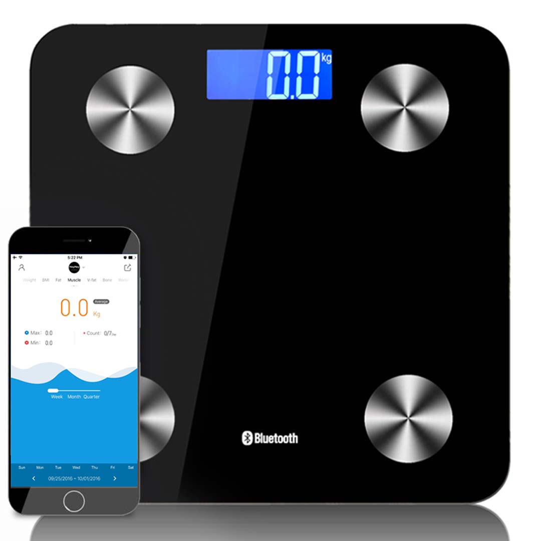 Soga Wireless Bluetooth Digital Body Fat Scale Bathroom Health Analyser Weight Black, Home &Amp; Living &Gt; Decor &Amp; Accessories &Gt; Bathroom Accessories &Gt; Bathroom Scales, , , , ,  - Nz Depot 1