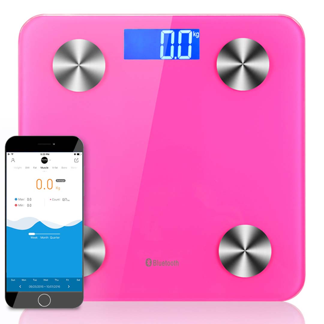 Soga Wireless Bluetooth Digital Body Fat Scale Bathroom Health Analyser Weight Pink, Home &Amp; Living &Gt; Bathroom &Gt; Bathroom Accessories &Gt; Bathroom Scales, , , , ,  - Nz Depot 1