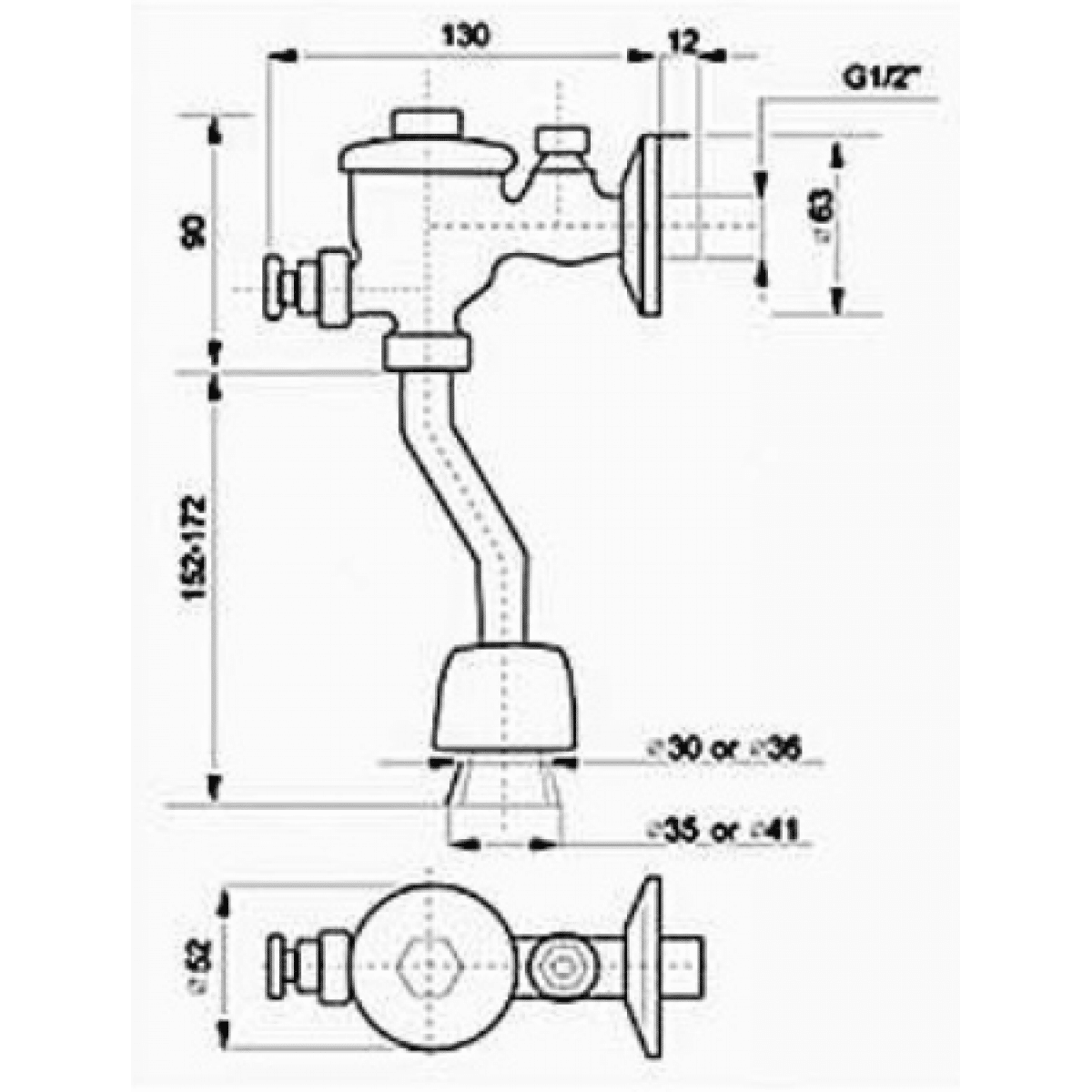 Urinal Flush Valve Hand At Full Copper Delay Valve Y920 Plumbing Accessories Nz Depot 2