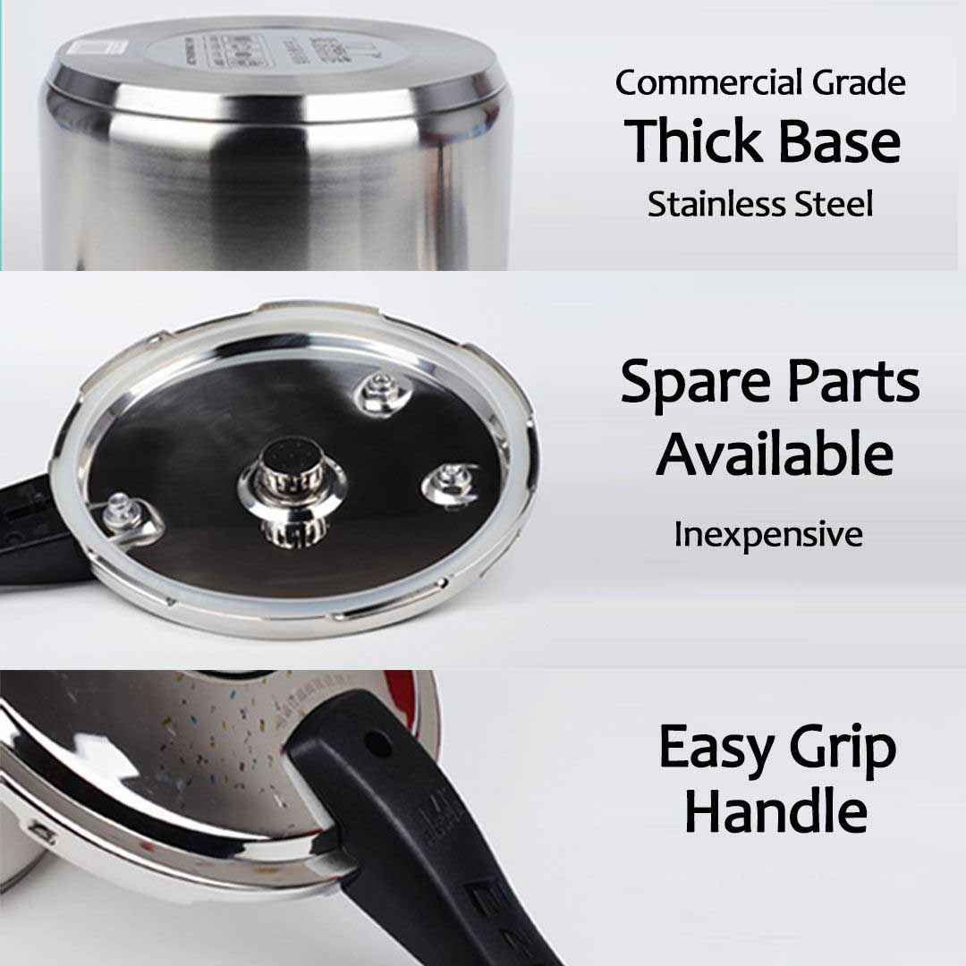 2X 10L Commercial Grade Stainless Steel Pressure Cooker, Electronics &Amp; Appliances, Appliances, Small Kitchen Appliances, Benchtop Cooking, Slow Cookers &Amp; Pressure Cookers,  - Nz Depot 3