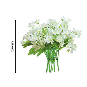 SOGA 10 Bunch Artificial Silk Lilium nanum 6 Heads Flower Fake Bridal Bouquet Table Decor White, Home & Living, Home Decor, Artificial Plants, , ,  - NZ DEPOT 2