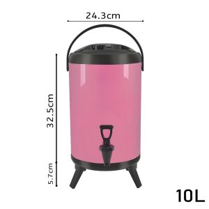 SOGA 10L Stainless Steel Insulated Milk Tea Barrel Hot and Cold Beverage Dispenser Container with Faucet Pink, Home & Living, Kitchen & Dining, Barware, Spirit Dispensers, ,  - NZ DEPOT 2