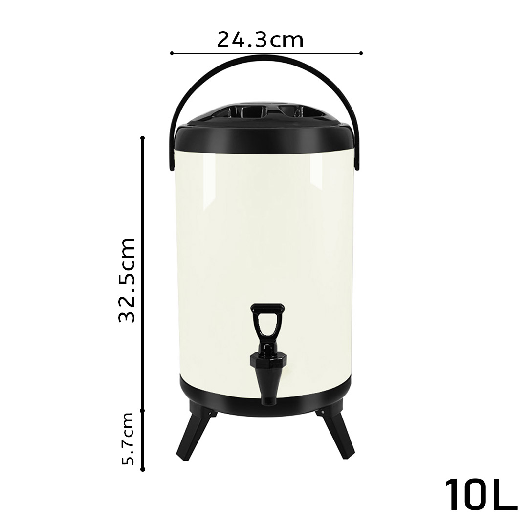 SOGA 10L Stainless Steel Insulated Milk Tea Barrel Hot and Cold Beverage Dispenser Container with Faucet White, Home & Living, Kitchen & Dining, Barware, Spirit Dispensers, ,  - NZ DEPOT 2