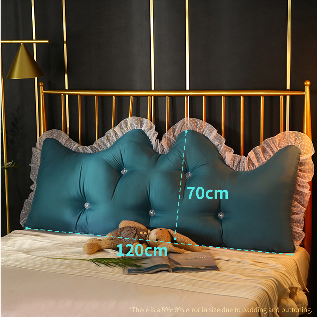 Soga 120Cm Blue-Green Princess Bed Pillow Headboard Backrest Bedside Tatami Sofa Cushion With Ruffle Lace Home Decor, Furniture, Living Room Furniture, Occasional Chairs, , ,  - Nz Depot 2