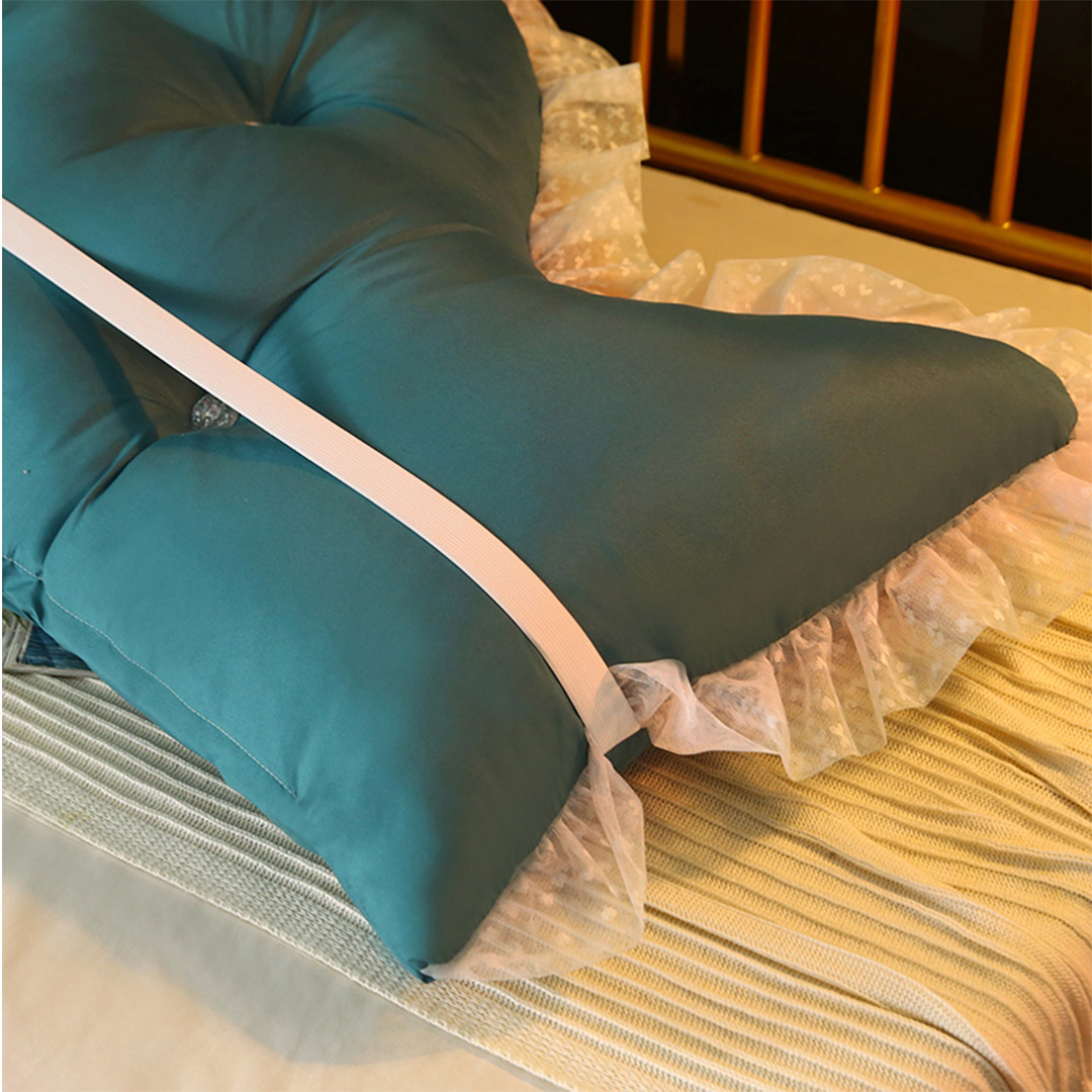 Soga 120Cm Blue-Green Princess Bed Pillow Headboard Backrest Bedside Tatami Sofa Cushion With Ruffle Lace Home Decor, Furniture, Living Room Furniture, Occasional Chairs, , ,  - Nz Depot 5