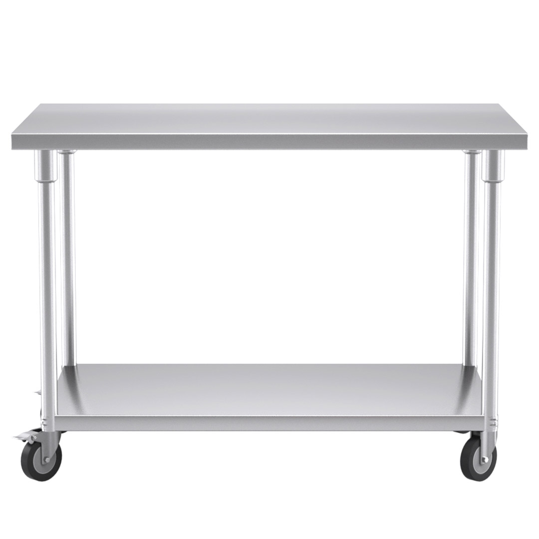 Soga 120Cm Commercial Catering Kitchen Stainless Steel Prep Work Bench Table With Wheels, Furniture, Kitchen &Amp; Dining Room Furniture, Buffets, Sideboards &Amp; Kitchen Islands, , ,  - Nz Depot 2