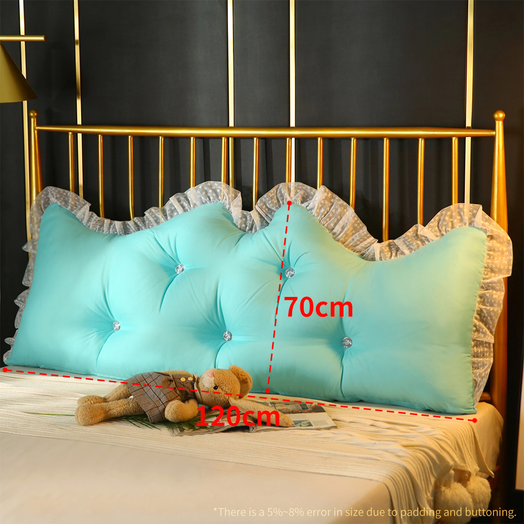 Soga 120Cm Light Blue Princess Bed Pillow Headboard Backrest Bedside Tatami Sofa Cushion With Ruffle Lace Home Decor, Furniture, Living Room Furniture, Occasional Chairs, , ,  - Nz Depot 2