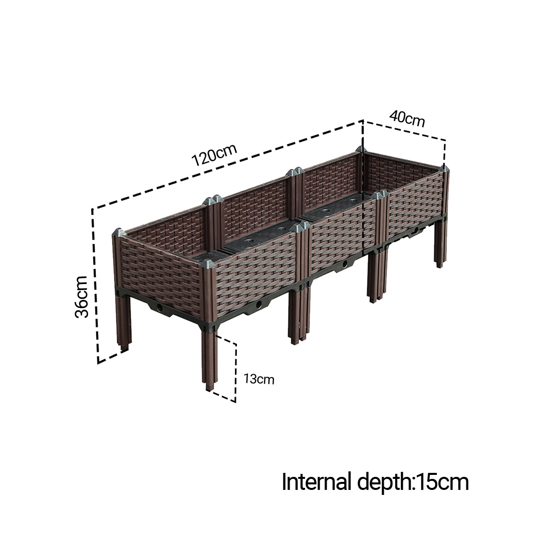 Soga 120Cm Raised Planter Box Vegetable Herb Flower Outdoor Plastic Plants Garden Bed With Legs, Garden, Tools &Amp; Hardware, Gardening &Amp; Lawn Care, Pots, Planters &Amp; Container Accessories, , ,  - Nz Depot 5