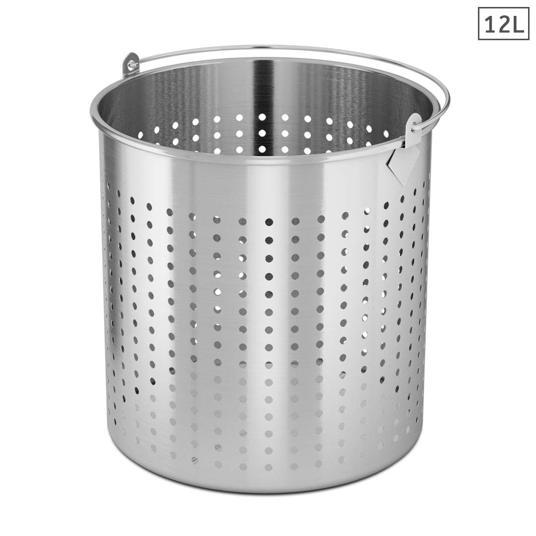 Soga 12L 18/10 Stainless Steel Perforated Stockpot Basket Pasta Strainer With Handle, Home &Amp; Living, Kitchen &Amp; Dining, Cookware, Stock &Amp; Multi Pots, ,  - Nz Depot 1