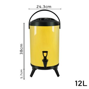 SOGA 12L Stainless Steel Insulated Milk Tea Barrel Hot and Cold Beverage Dispenser Container with Faucet Yellow, Home & Living, Kitchen & Dining, Barware, Spirit Dispensers, ,  - NZ DEPOT 2