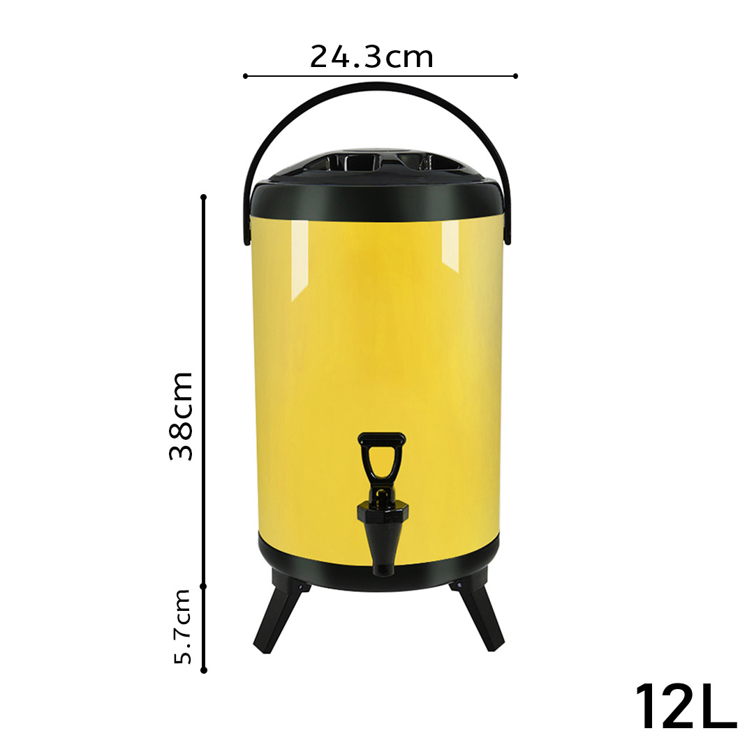 Soga 12L Stainless Steel Insulated Milk Tea Barrel Hot And Cold Beverage Dispenser Container With Faucet Yellow, Home &Amp; Living, Kitchen &Amp; Dining, Barware, Spirit Dispensers, ,  - Nz Depot 2