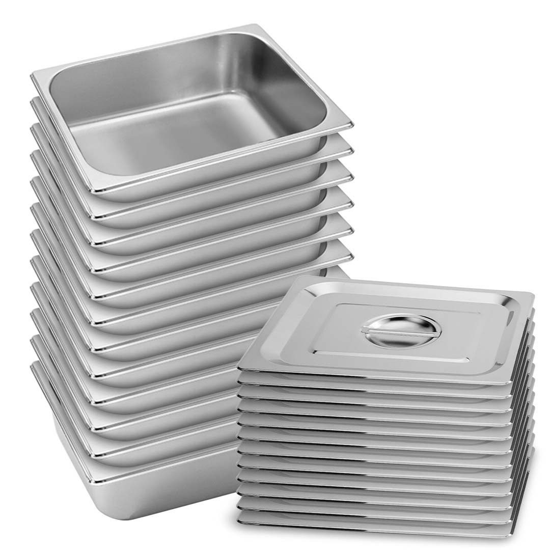 Soga 12X Gastronorm Gn Pan Full Size 1/2 Gn Pan 10Cm Deep Stainless Steel Tray With Lid, Home &Amp; Living, Kitchen &Amp; Dining, Bakeware, Baking Trays, ,  - Nz Depot 1