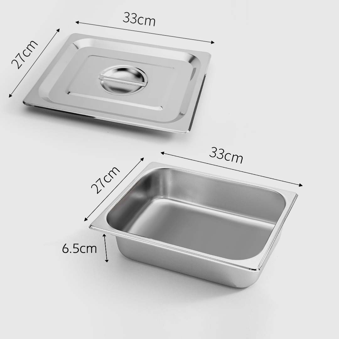 Soga 12X Gastronorm Gn Pan Full Size 1/2 Gn Pan 6.5Cm Deep Stainless Steel Tray With Lid, Home &Amp; Living, Kitchen &Amp; Dining, Bakeware, Baking Trays, ,  - Nz Depot 2