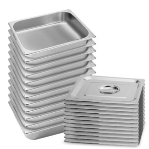 SOGA 12X Gastronorm GN Pan Full Size 1/2 GN Pan 6.5cm Deep Stainless Steel Tray with Lid, Home & Living, Kitchen & Dining, Bakeware, Baking Trays, ,  - NZ DEPOT 1