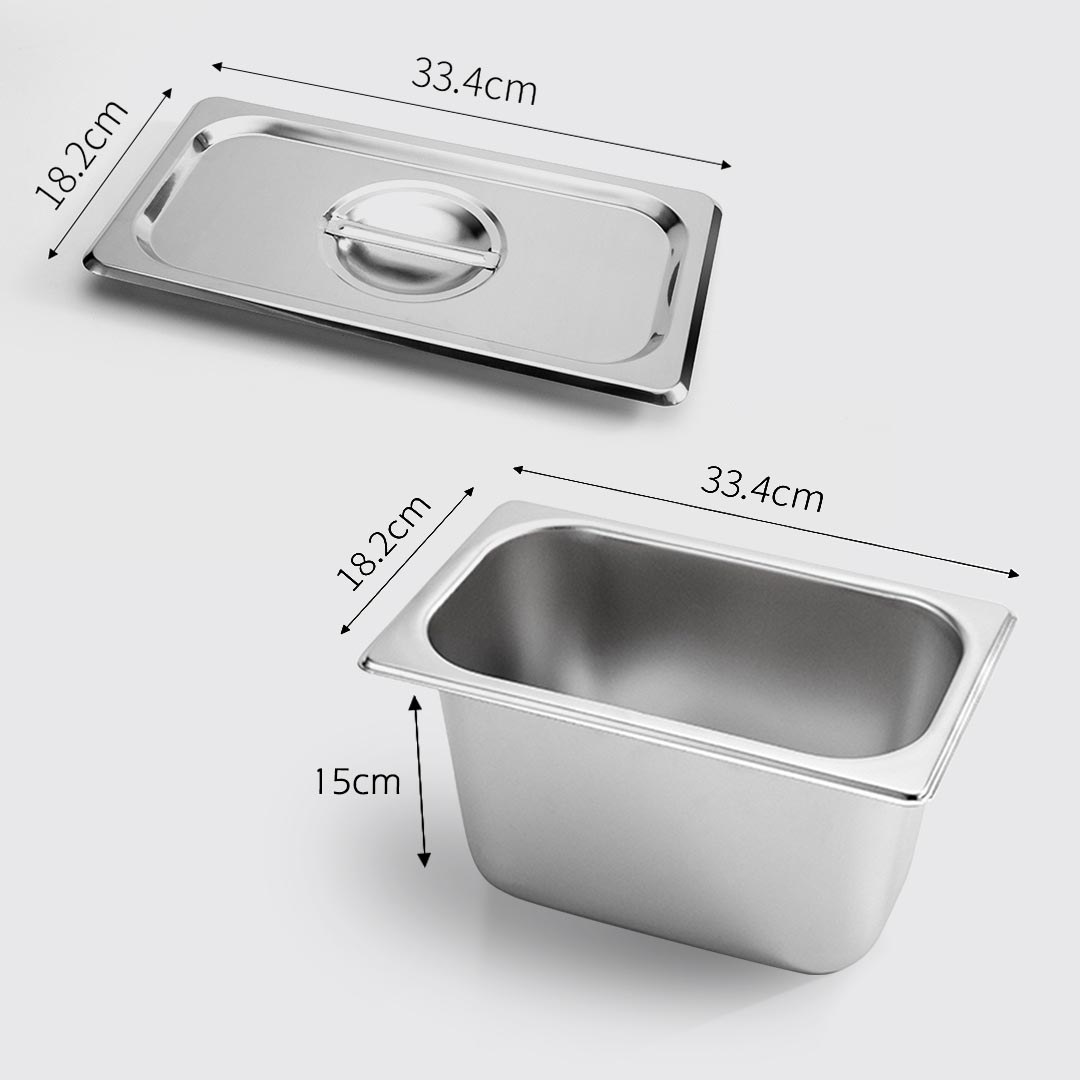 Soga 12X Gastronorm Gn Pan Full Size 1/3 Gn Pan 15Cm Deep Stainless Steel Tray With Lid, Home &Amp; Living, Kitchen &Amp; Dining, Bakeware, Baking Trays, ,  - Nz Depot 2