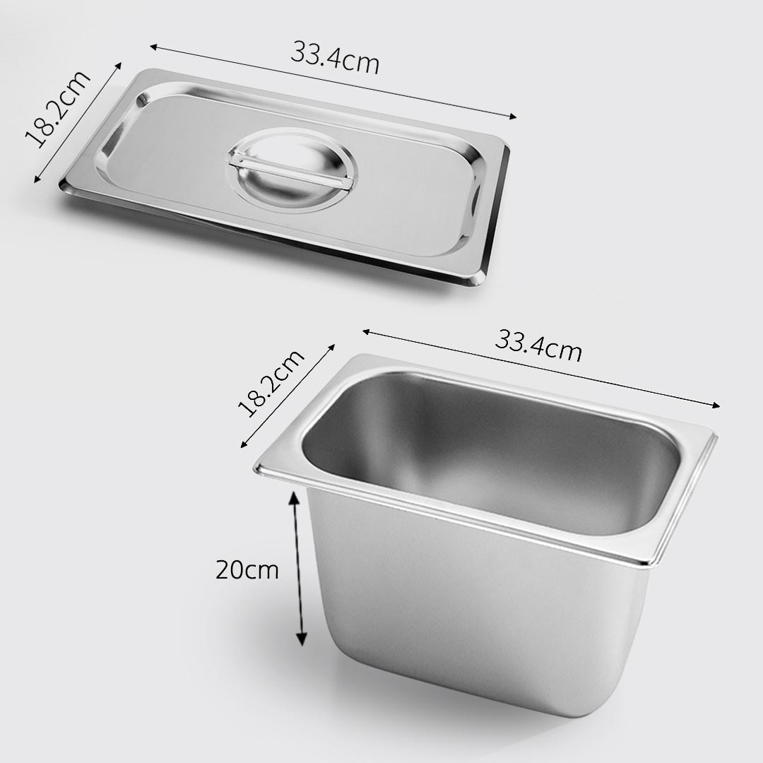 Soga 12X Gastronorm Gn Pan Full Size 1/3 Gn Pan 20Cm Deep Stainless Steel Tray With Lid, Home &Amp; Living, Kitchen &Amp; Dining, Bakeware, Baking Trays, ,  - Nz Depot 2