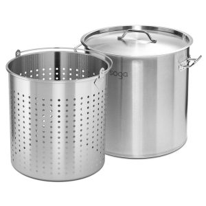 SOGA 130L 18/10 Stainless Steel Stockpot with Perforated Stock pot Basket Pasta Strainer, home & living, kitchen & dining, cookware, stock & multi pots, ,  - NZ DEPOT 1