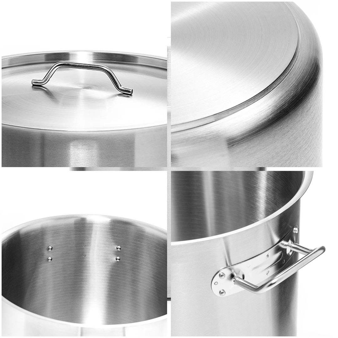 SOGA 14L Wide Stock Pot and 50L Tall Top Grade Thick Stainless Steel Stockpot 18/10, home & living, kitchen & dining, cookware, stock & multi pots, ,  - NZ DEPOT 8