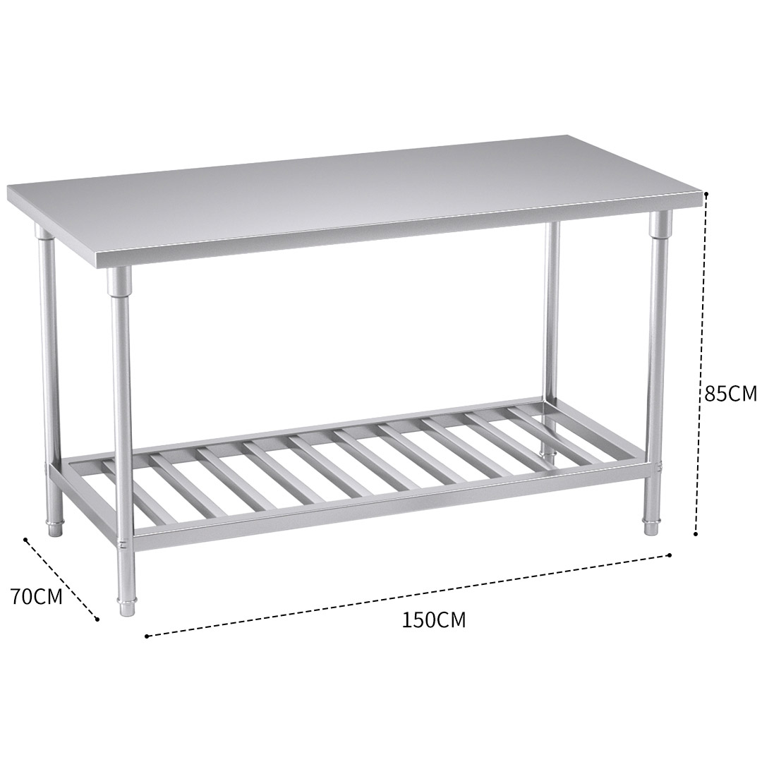 Soga 150*70*85Cm Commercial Catering Kitchen Stainless Steel Prep Work Bench, Furniture, Kitchen &Amp; Dining Room Furniture, Buffets, Sideboards &Amp; Kitchen Islands, , ,  - Nz Depot 3