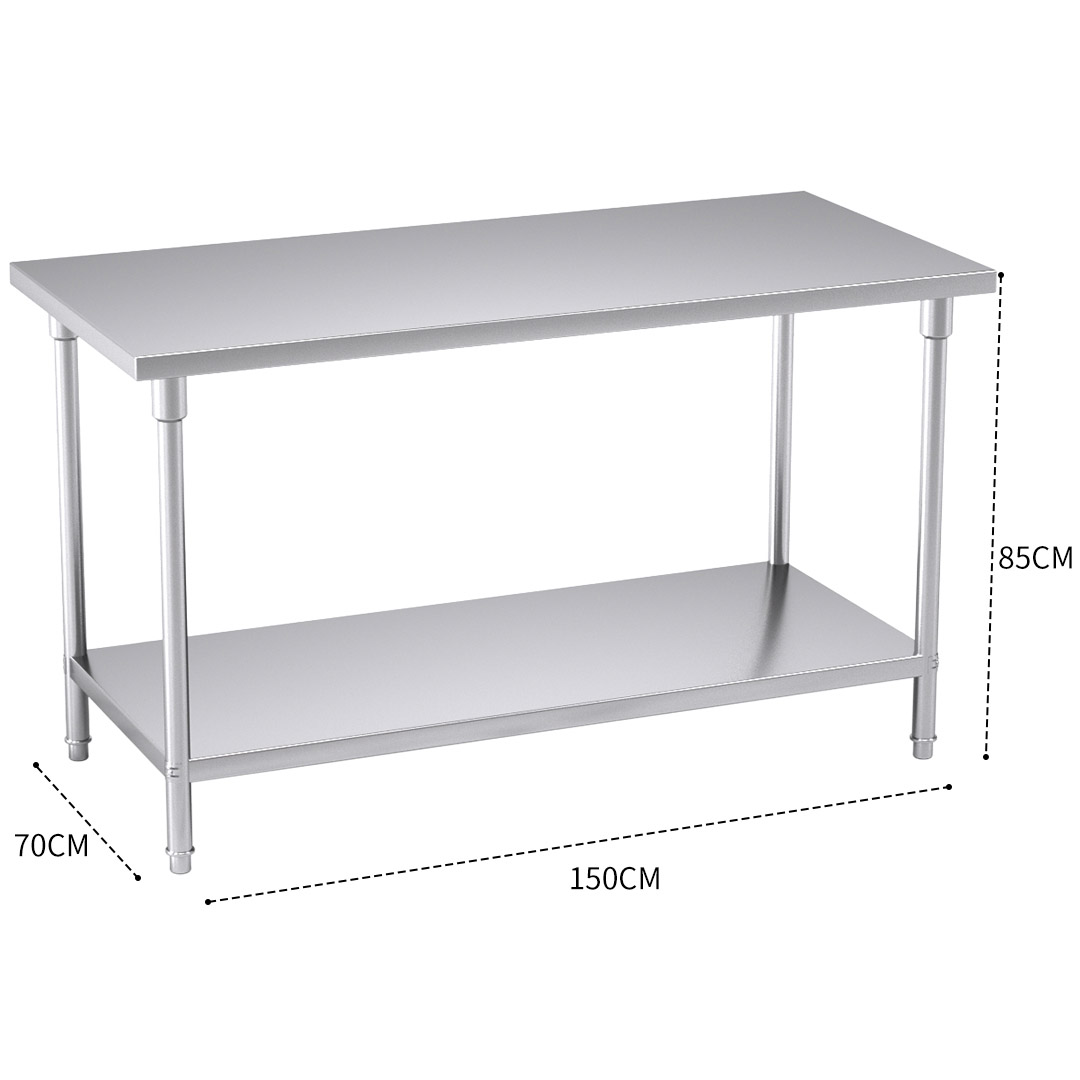 Soga 150*70*85Cm Commercial Catering Kitchen Stainless Steel Prep Work Bench, Furniture, Kitchen &Amp; Dining Room Furniture, Buffets, Sideboards &Amp; Kitchen Islands, , ,  - Nz Depot 3