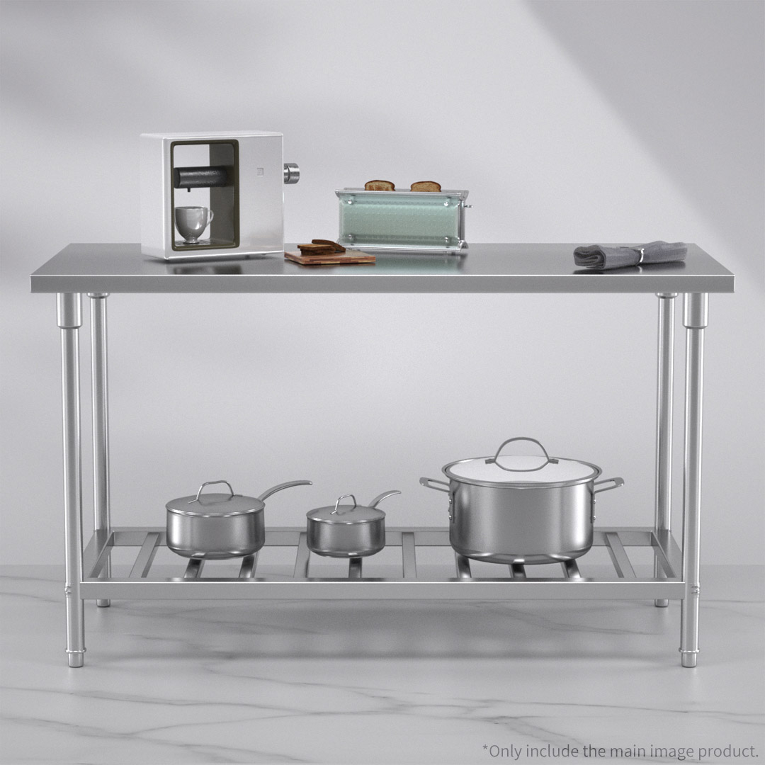 Soga 150*70*85Cm Commercial Catering Kitchen Stainless Steel Prep Work Bench, Furniture, Kitchen &Amp; Dining Room Furniture, Buffets, Sideboards &Amp; Kitchen Islands, , ,  - Nz Depot 4