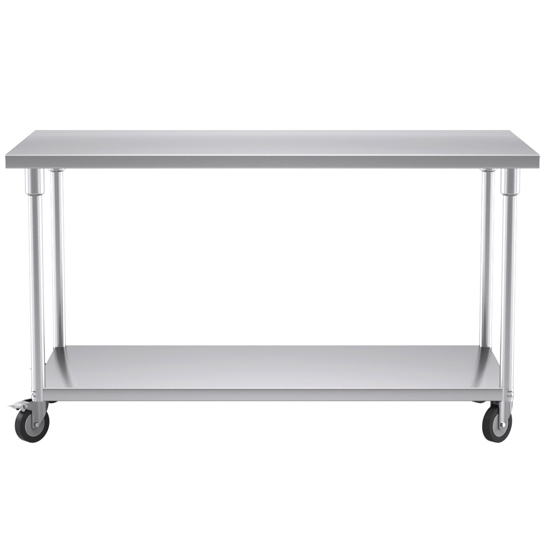 Soga 150Cm Commercial Catering Kitchen Stainless Steel Prep Work Bench Table With Wheels, Furniture, Kitchen &Amp; Dining Room Furniture, Buffets, Sideboards &Amp; Kitchen Islands, , ,  - Nz Depot 2