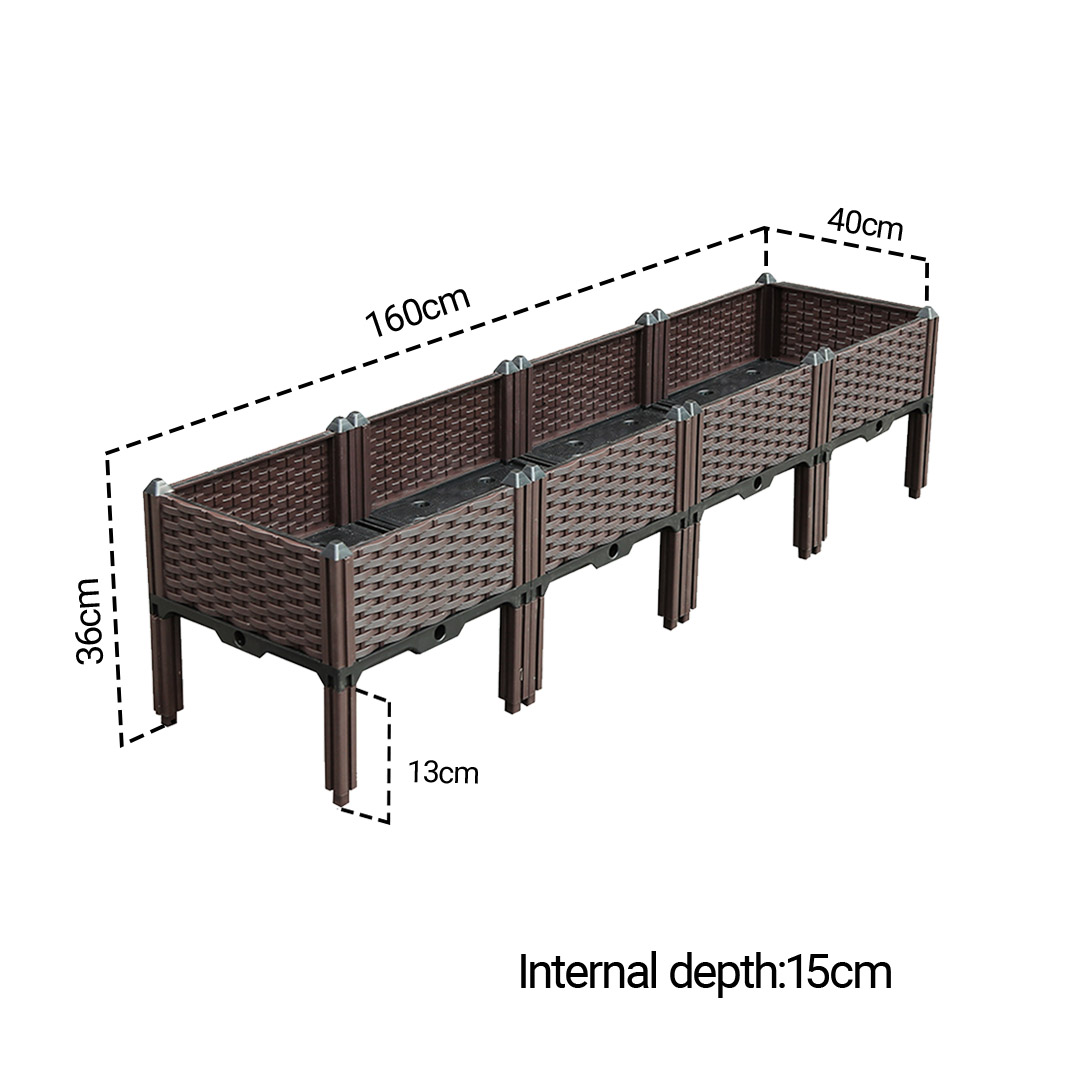 Soga 160Cm Raised Planter Box Vegetable Herb Flower Outdoor Plastic Plants Garden Bed With Legs, Garden, Tools &Amp; Hardware, Gardening &Amp; Lawn Care, Pots, Planters &Amp; Container Accessories, , ,  - Nz Depot 5