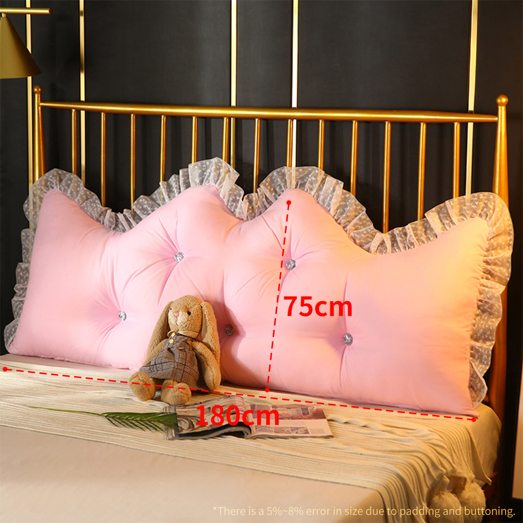 Soga 180Cm Pink Princess Bed Pillow Headboard Backrest Bedside Tatami Sofa Cushion With Ruffle Lace Home Decor, Furniture, Living Room Furniture, Occasional Chairs, , ,  - Nz Depot 2