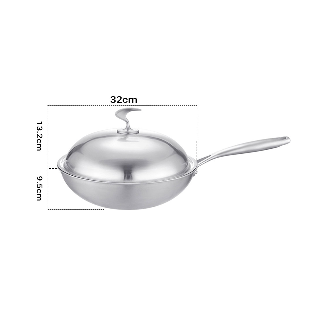 Soga 18/10 Stainless Steel Fry Pan 32Cm Frying Pan Top Grade Cooking Skillet With Lid, Home &Amp; Living, Kitchen &Amp; Dining, Cookware, Frying Pans, ,  - Nz Depot 2