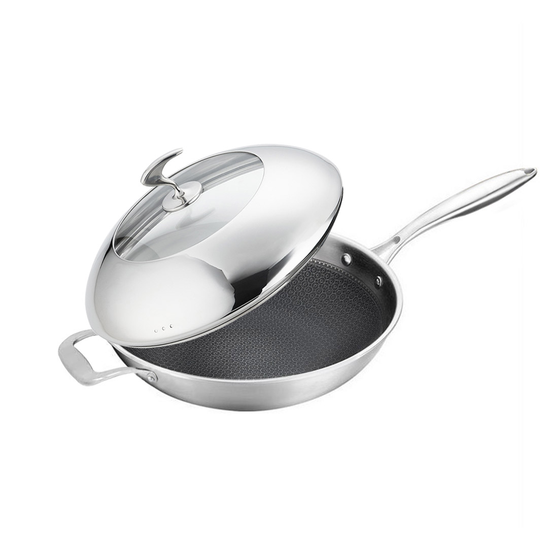 Soga 18/10 Stainless Steel Fry Pan 32Cm Frying Pan Top Grade Non Stick Interior Skillet With Helper Handle And Lid, Home &Amp; Living, Kitchen &Amp; Dining, Cookware, Frying Pans, ,  - Nz Depot 4