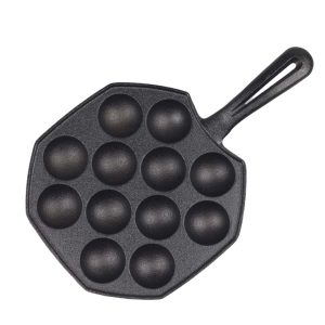 SOGA 18CM Cast Iron Takoyaki Fry Pan Octopus Balls Maker 12 Hole Cavities Grill Mold, Home & Living, Kitchen & Dining, Cookware, Frying Pans, ,  - NZ DEPOT 1