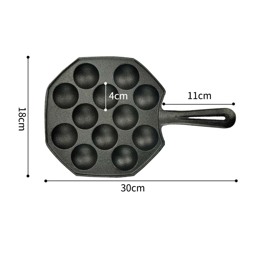 Soga 18Cm Cast Iron Takoyaki Fry Pan Octopus Balls Maker 12 Hole Cavities Grill Mold, Home &Amp; Living, Kitchen &Amp; Dining, Cookware, Frying Pans, ,  - Nz Depot 6