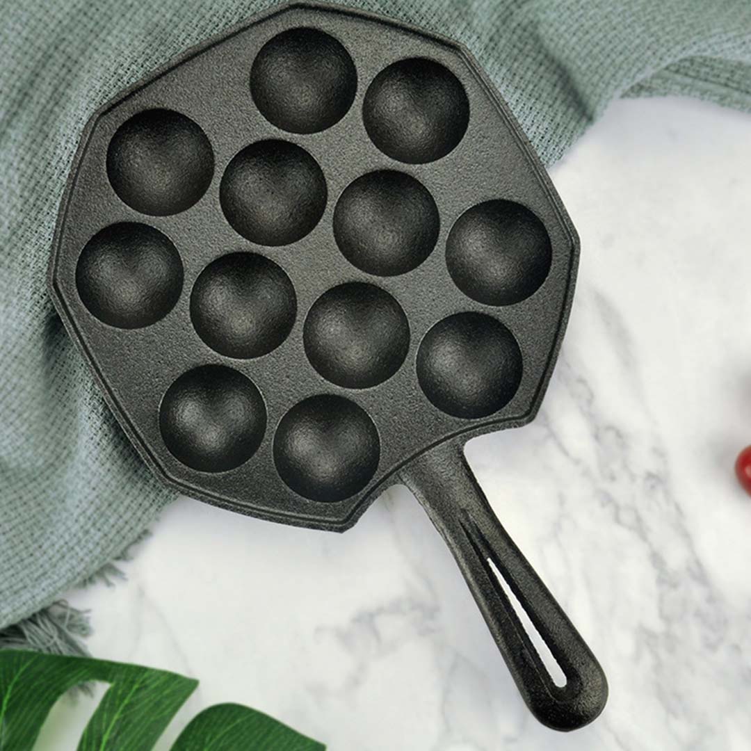 Soga 18Cm Cast Iron Takoyaki Fry Pan Octopus Balls Maker 12 Hole Cavities Grill Mold, Home &Amp; Living, Kitchen &Amp; Dining, Cookware, Frying Pans, ,  - Nz Depot 8