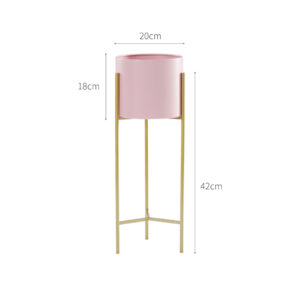 SOGA 2 Layer 42cm Gold Metal Plant Stand with Pink Flower Pot Holder Corner Shelving Rack Indoor Display, Home & Living, Home Decor, Indoor Pots, Planters and Plant Stands, , ,  - NZ DEPOT 2