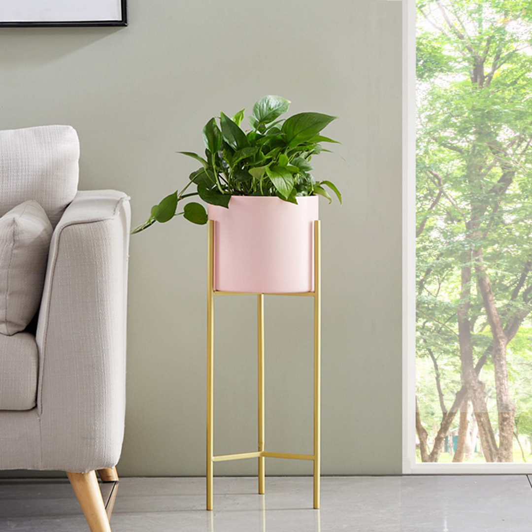 Soga 2 Layer 42Cm Gold Metal Plant Stand With Pink Flower Pot Holder Corner Shelving Rack Indoor Display, Home &Amp; Living, Home Decor, Indoor Pots, Planters And Plant Stands, , ,  - Nz Depot 6